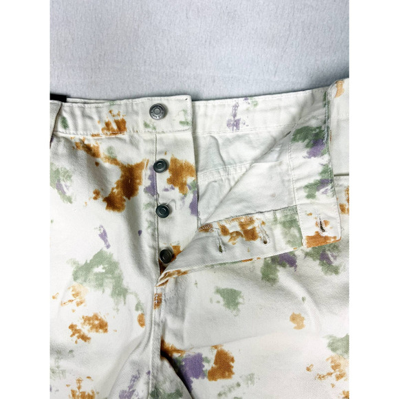 WILD FABLE 14W plus white cut off paint splash flat button front shorts NWT b133 - Picture 7 of 10
